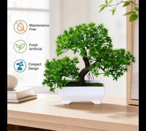 Artificial Small Tree Potted Plant Fake Bonsai Plants Table Simulation Plants Ornaments for Home Office Hotel Garden Decoration