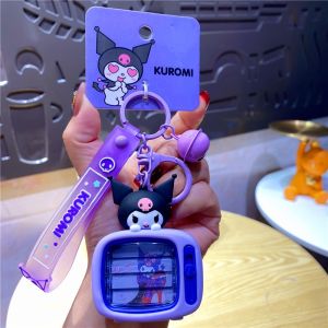 Sanrio Creative Cartoon Anime Keychain Bag Pendant Womens Style Kurokos Uniform Dog Design PVC Plastic Hardware Couple Series