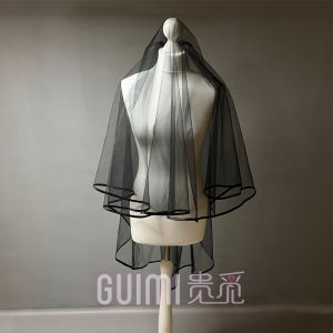 Black Veil Covered Bride Niche Style Wedding Photography Photography Makeup Props Stylish Wedding Concave Modeling Headdress