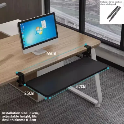Hassle-Free Mounting Keyboard Tray with Slider Drawer Mouse Organizer