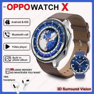2025 New For OPPO Watch X Smart Watch 32GMemory Music Video Bluetooth Call Waterproof Smartwatches For Android IOS TWS Earphones