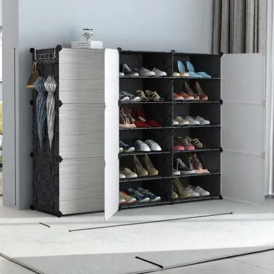 Modern Simple Plastic Shoe Rack Dustproof Outdoor Doorway Multi-layer Foldable Large Capacity Storage Cabinet Home Organizer