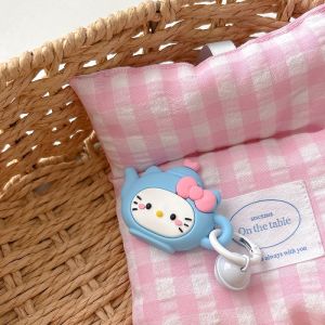 Cartoon Kitty Cat Silicone Anti-Lost Tracker Cover with Bell for Apple AirTag Digital Accessories Orange Pear Xiren