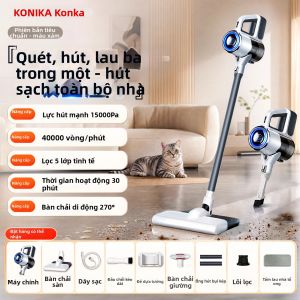 KONKA | Máy hút bụi lực hút mạnh vận hành êm tích hợp hút bụi và lau sàn