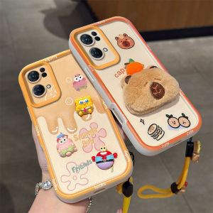 เคสโทรศัพท์ OPPO Reno14 F Reno14 Pro Reno 14 14Pro 14F 5G เคสดีไซน์ใหม่ลายการ์ตูนน่ารัก3D สามมิติ Capybara บีเวอร์แพทริคปกป้องเลนส์ซิลิโคนนิ่มพร้อมสายคล้อง
