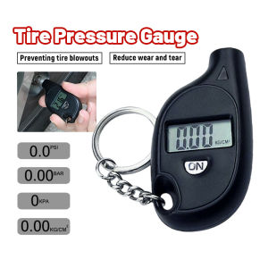 Mini Car Tire Pressure Detector LCD Display Keychain Portable Digital Tire Pressure Gauge Motorcycle Diagnostic Tool