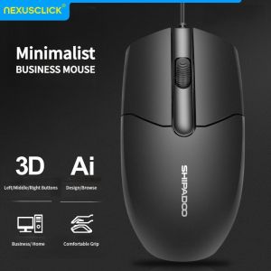 NexusClick USB Wired Computer Mouse 3 Mute Buttons Mice Durable & AffordableOptical Office Mouse for PC Laptop Home&Gamer Use