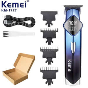 Kemei | Máy Cắt Tóc Điện Kemei KM-1777 Có Màn Hình LCD Máy Tỉa Đa Năng Lưỡi Dao Bằng Thép Không Gỉ Dùng Cho Râu Và Tóc - 3-4 Đầu Cắt