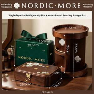 NORDIC MORE | Elegant Lockable Wooden Jewelry Box