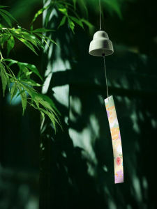 Handmade Ceramic Wind Chimes Home Decorations Creative Japanese Style Bedroom Bell Ornaments Retro Nostalgic Style from Jingdezhen