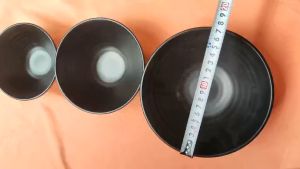 Tô nhựa melamine nhám đen đựng bún phở tô xoắn miện loe - Tox16/17/18