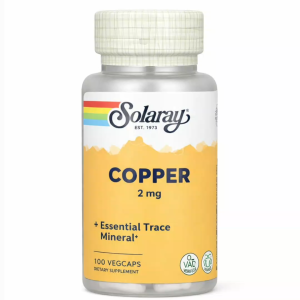 Solaray Copper 2 mg 100 VegCaps – Essential Trace Mineral Supplement Vegan Lab Verified