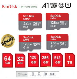 Sandisk Ultra 128GB 256GB 512GB 1TB 2TB การ์ดหน่วยความจำ MicroSD การ์ดหน่วยความจำ MicroSD ได้ถึง150เมกะไบต์/วินาทีคลาส10 A1 USH-1 SDSQUAB