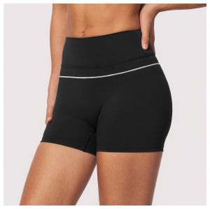 Womens High Waist Yoga Shorts Reflective Stripe Side Pocket Butt Lift Tummy Control 5 Colors Stretchy Workout Gym Shorts
