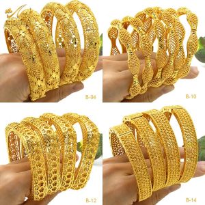 Brass Alloy Womens Indian Gold Plated Hollow Out Bangle