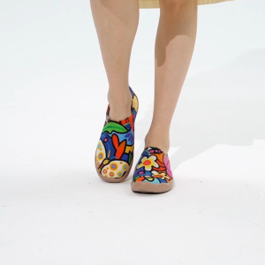 UIN Toledo I Womens Lightweight Slip Ons Floral Sneakers Walking Flats Shoes Art Painted Travel Shoes