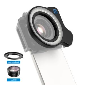 APEXEL 37 มม. 52 มม. Macro เลนส์เติมแสง เลนส์กล้อง Ring Light High Power + 45 โหมดแสงสําหรับ APEXEL Macro เลนส์