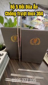 Đũa Ăn Chống Trượt Inox 304 - Chất Lượng Cao Cấp An Toàn - Hàng Chuẩn Inox 304