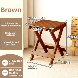 Folding Portable Stool for Camping and Fishing Solid Wood