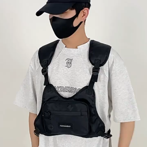 🚚พร้อมส่ง🚚กระเป๋าคาดอกลําลอง กันน้ํา มีซิป สีดํา กระเป๋าคาดอก ความจุขนาดใหญ่ กันน้ํา แบบพกพา เหมาะกับใส่ทํางานกลางแจ้ง