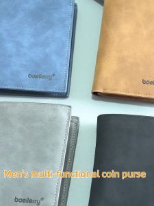 Baellerry Mens Short Wallet Thin Credit Card Holder with Photo Slot High-Quality Male Purse Small Card Bag Money Clip