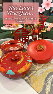 [SG stocks seller - QUALITY CHECK] CNY 2026 Festive Chinese New Year rotating base candy box snack box. Ready stock. Beautiful colours and design.