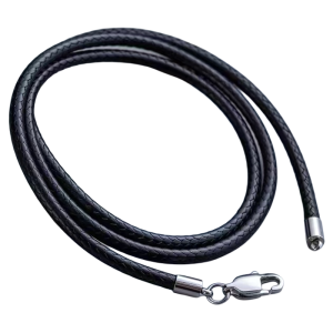 Waterproof Waxed Leather Rope Crystal Jade Pendant Mens Gold Pendant Hanging Cord Handwoven Black Rope Square Buckle Necklace
