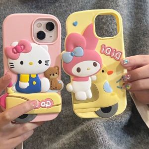 🔥ต้นฉบับ + COD + Gratis Ongkir🔥เคสหลังซิลิโคนนิ่มลายการ์ตูนสำหรับ IPhone 15 14 13 12 11 Pro Max ป้องกันการตกเคสโทรศัพท์