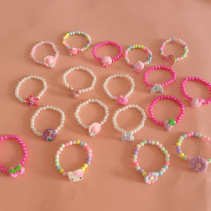 Cute Princess Pearl Bracelet Childrens Gift Kindergarten Award Cartoon Girls Bracelet Fashionable Jewelry Accessory