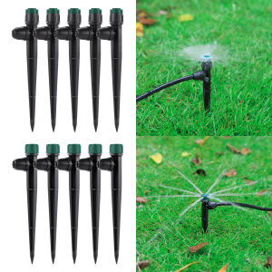 5Pcs 360° All Round Scattering Sprinkler Flow Adjustable Spiked Nozzle Garden Greenhouse Lawn Flower Watering Emitters