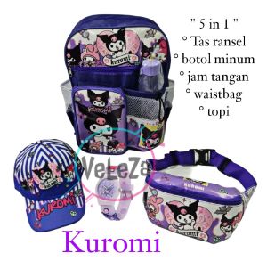 Tas ransel anak perempuan sanrio kuroomi morol melody 5in1 tas ransel sekolah anak tas anak