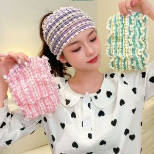 หมวกผูกผมแบบมัดผม ผ้ากันเปื้อน ผ้าคลุมหน้าสำหรับผู้หญิง ผ้าคลุมผม ผ้าคลุมหน้าสำหรับทำเครื่องสำอาง ผ้าคลุมผมแบบไม่ต้องใช้แรง ผ้ากันเปื้อน