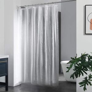 3D transparent cat eye waterproof PEVA 3D shower curtain Multi-size optional for shower cubicle partition curtain easy to clean