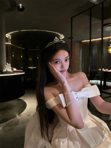 ชุดเดรสแขนกุดสไตล์ฝรั่งเศสพร้อมโบว์ผีเสื้อ ชุดราตรีสำหรับวันเกิดที่หรูหราและไม่ซ้ำใคร ชุดเดรสยาวคลุมเข่าคอวีแขนกุด