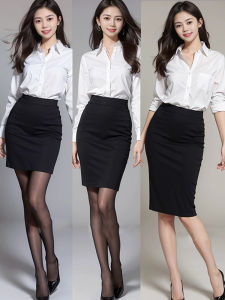 Business Womens Black A-Line Mini Skirt High Waist Suit Style Summer Workwear Skirt Bodycon Short Skirt Commute Skirt