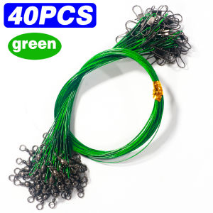 Lakbat 40Pcs Anti Bite Stainless Steel Wire Leader Rolling Swivel Snap Connector Salt Sea Freshwater Pesca Fishing Tackle