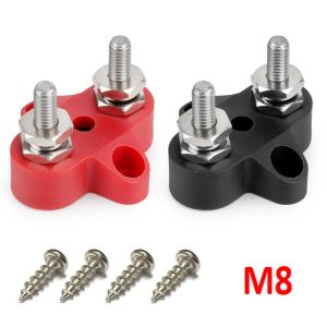 Power Distribution Stud Terminal Block Studs M6 M8 M10 Positive Negative Heavy Duty Bus Bar 5/16" 1/4" for Camping RV Truck Boat