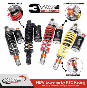 Shock KTC RACING Extreme Shockbreaker Ktc Racing Single Mio Beat Vario125 Click125 300mm 325mm