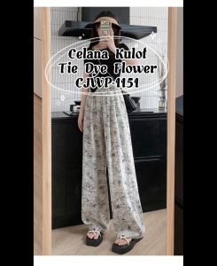Desain Celana Kulot Trendy: CJWP-H1151 Pant Highwaist Motif Tie Dye