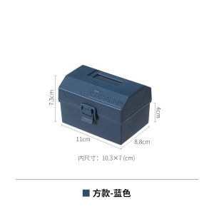 สไตล์อุตสาหกรรมญี่ปุ่นแบบพกพากล่องเครื่องมือพลาสติก Mini Desktop Storage กล่องมือถือกันฝุ่นรูปทรงสี่เหลี่ยมสําหรับ Home Organisation