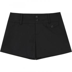 Black Low Waisted Shorts Casual American Style