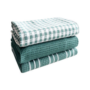 3-Pack Upgrade Tea Towels Nordic Style Cotton Absorbent Kitchen Towel Napkins for Dish Drying Hand Drying Multi-Purpose Cloth