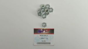 Mur Only 7mm (\"11) Harga 1 Pak Isi 10 - Mor Kuning Nut Only Hex 7 Mili M7 Kunci 11 Drat 1.25