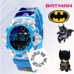 COD Jam Tangan Anak Cowok Digital Karakter Batman Lampu dan Music Melody