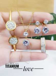 Set Perhiasan Titanium Gold Wanita Xds1313