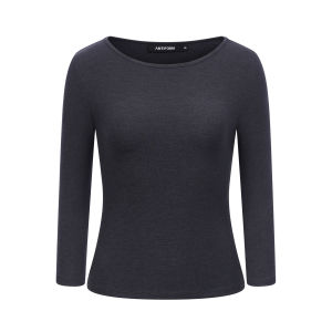 Áo Thun Cotton Co Giãn Cổ Tròn Tay Dài Mùa Thu Cho Nữ Dáng Ôm Vừa Vặn Mặc Ngoài Trời Mùa Thu