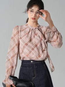 Vintage Plaid Feminine Flattering Blouse