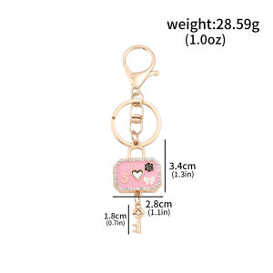 Korean-Style Heart-Shaped Keychain Cute Womens Bag Charm Car Keychain Accessory Couples Anniversary Gift