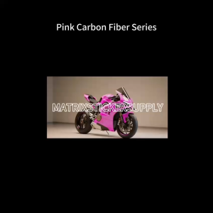 PREMIUM 6D CARBON FIBER PINK MOTOR STICKER (152CM-Custom)Pelekat Stickers Kilat Wrapping Full Body Vinyl Wrap Film