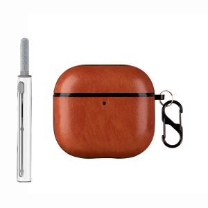 เคสพีซีหนังสําหรับ Airpods 4 พร้อมชุดทําความสะอาดแขนป้องกันเคสหูฟังไร้สายสําหรับ Apple Airpods4 ครอบคลุมพร้อมตะขอ
